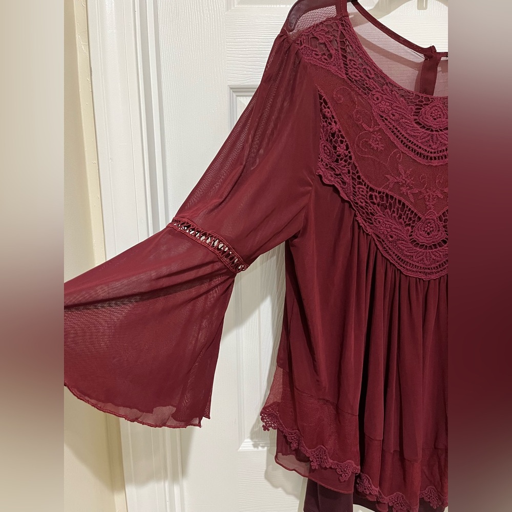 Womens Clothes 4 Piece Bundle Andree by Unit Bell Sleeve Embroidered Top Size 1X - Picture 5 of 16